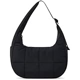 Small Crescent Puffer Purse Shoulder Bag for Women Nylon Quilted Purses Bag Adjustable Shoulder Strap Puffy bag