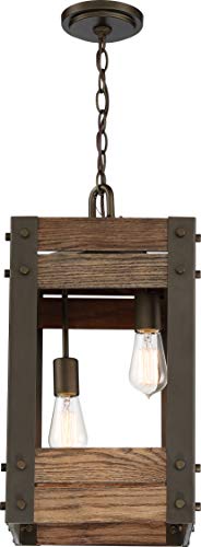 Image of Nuvo 60 /6425 Winchester 2-Light Pendant, Bronze & Aged-Wood Finish