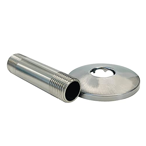 JS Jackson Supplies 3 in. Brushed Nickel Shower Arm for Ceiling-Mounted Rainfall Showerhead