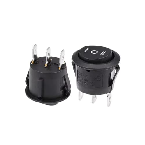 ELCOKITEX 12V �ی^���b�J�[�X�C�b�` 12�Z�b�g �t�����E���h �\���b�h�u���b�N 20mm 3�s�� ON-OFF-ON SPDT 6A/250V AC 10A/125V DC �� RV �g���b�N �{�[�g �}���� �o�C�N �ėp