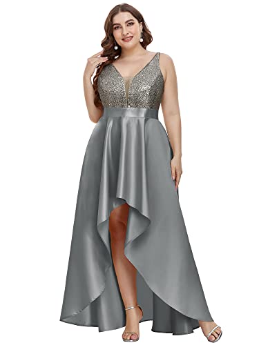 Robe de soirée col en V à paillettes de taille unique pour gala chic - 4