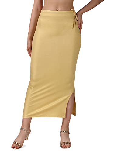 Jupe shapewear coton lycra or jupon pour saree coupe droite confortable taille M