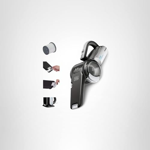 BLACK+DECKER dust buster PIVOT VAC Handheld Vacuum Cordless, Car Vacuum Portable Rechargeable, Extendible Crevice Tool and 200 Degree Pivoting Nozzle, Strong Suction, Lightweight (BDH2000PL)