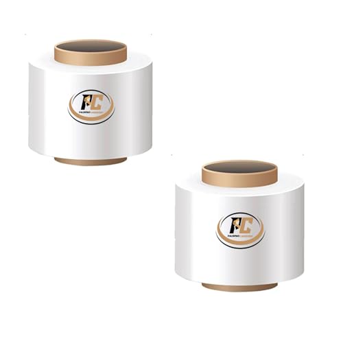 Image of PackPro Compostable Cling Film | 70 Micron Transparent Wrap Roll | Food-Grade Multipurpose Wrap for Bakery, Gifts, Crafts, Bouquets & Office Packaging, Pack of (2, 4 inch)