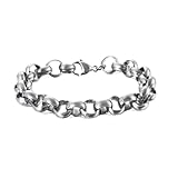 Schmuck aus Titanstahl, personalisierte einfache Kette, Punk-Stil, Edelstahl-Armbänder...