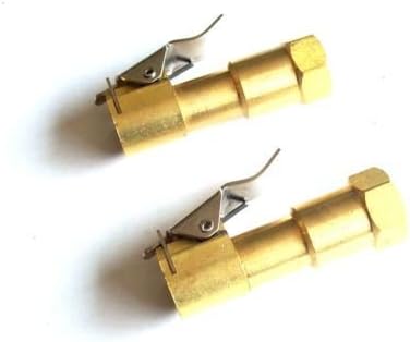 2 STRAIGHT BRASS LOCK-ON TIRE INFLATOR AIR CHUCKS HOSE