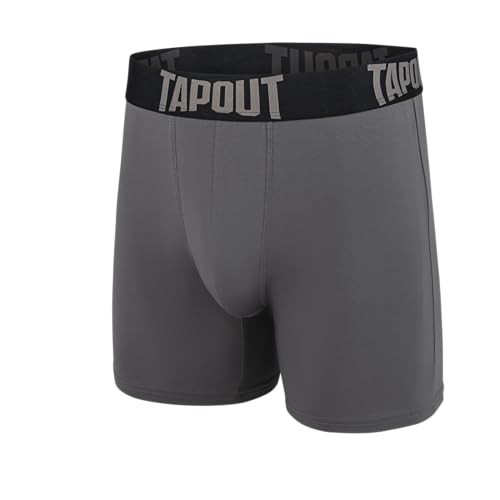 TAPOUT Mens Boxer Briefs 5 Pack Poly Spandex Performance Workout Underwear/FLY-LESS Support Providing Enhance Support3