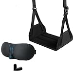 Portable Ultimate Comfort Set for Plane Sleep Kit at Plane Inflatable Travel Pillows Foot Rest Hammock Eye Mask Ear Plugs for Airplane Essentials for Seat Airplane Gadgets for Sleep Comfort (F)