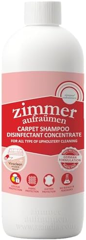 Zimmer Aufraumen 450ml CARPET, SOFA & UPHOLSTERY CLEANER LIQUID/SHAMPOO (Concentrated) for Removing Smear, Spots, Stain. Foul Odour & Sanitizing.