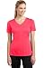 DRI-EQUIP Ladies Short Sleeve V-Neck Moisture Wicking T-Shirt-HotCoral-M