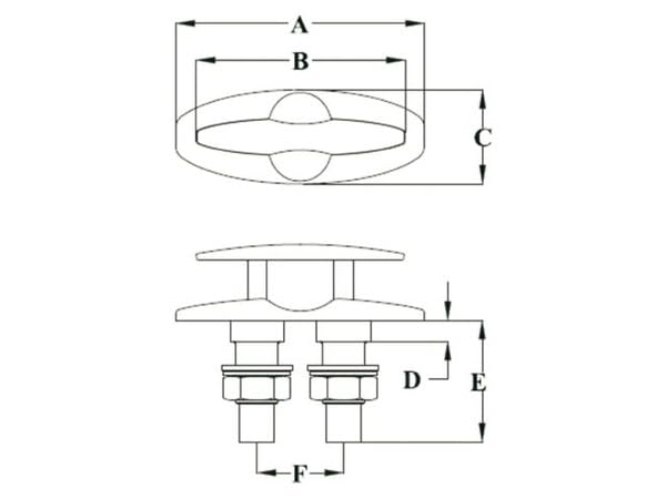 Boot & Motor Talamex 132mm versenkbare Klampe Edelstahl