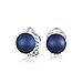 Bling Jewelry Sterling Silver Peacock Button Freshwater Cultured Pearl Clip On Earrings