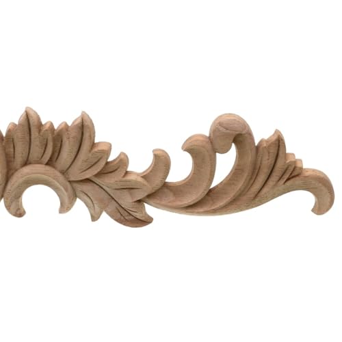Sculpture sur Bois Applique d'Angle Décorative pour Meubles de Style 60x8 cm