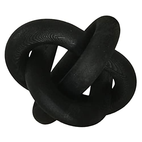 JUMPLAWN Wooden Chain Link Decor Black, Hand Carved Wood Knot Ornament, Farmhouse Style Wall Hanging for Living Room and Hotel Decoration