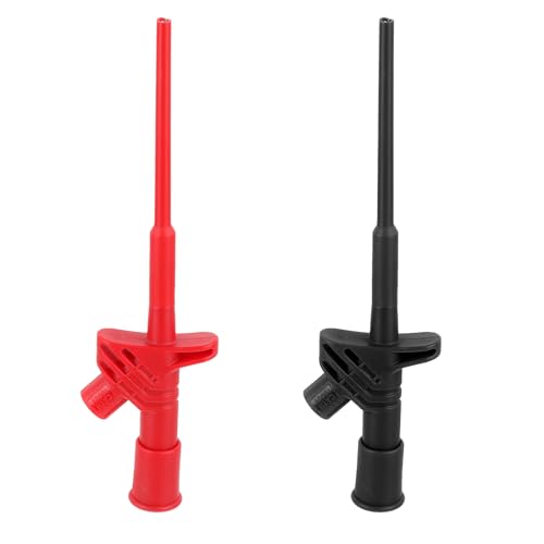 2 unidades multímetro cable sonda de prueba, profesional aislado rápido gancho clip, sonda de prueba aislada 10 A, pinza de cocodrilo con conector banana de 4 mm, pinza de prueba rápida, sonda