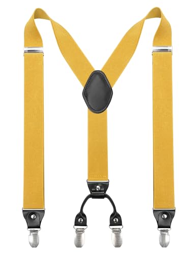 Bretelles Homme Zclro - Style Vintage, Larges (3,5 Cm), Réglables Avec 4 Clips, Pour Tenue élégante Ou Décontractée