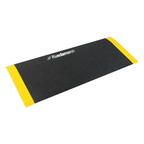 Ruedamann Threshold Ramp, Aluminum with 600lbs Load Capacity, Portable and Anti-Slip Surface, Wheelchair Ramp for Doorway, 10L x 31.5W Inch, Black Cover