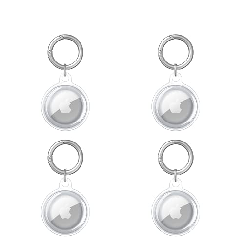 [4 Stück] Air Tag Schutzhülle | 360 ° Hülle für vollkommenen Schutz des Apple Air Tag 2022 | Extremer Schutz gegen Stöße, Kratzer und Schmutz | Apple Air Tag Schlüsselanhänger mit Karabiner Cover