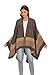 colornival Shawl Wraps for Women, Elegant Knitted Cape Open Front Soft Poncho Scarf Blanket Cardigan Coat for Spring, Autumn and Winter (Pink Gray)