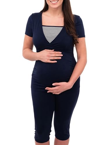 Herzmutter Stillen Schlafanzug Kurz - Umstandspyjama Damen - Stillpyjama...