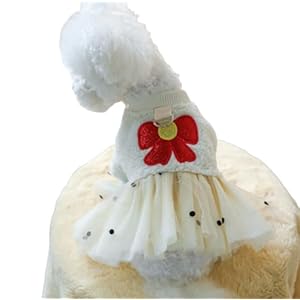 Dog Princess Dress Pet Holiday Apparel Dog Weddding Dress Tutu Skirt with D-Ring Cat Dress Bow Chihuahua Yorkies Dog Birthday Outfit Cat Clothes Puppy Costume Outfits Skirt Classic Bow Dog Dresses