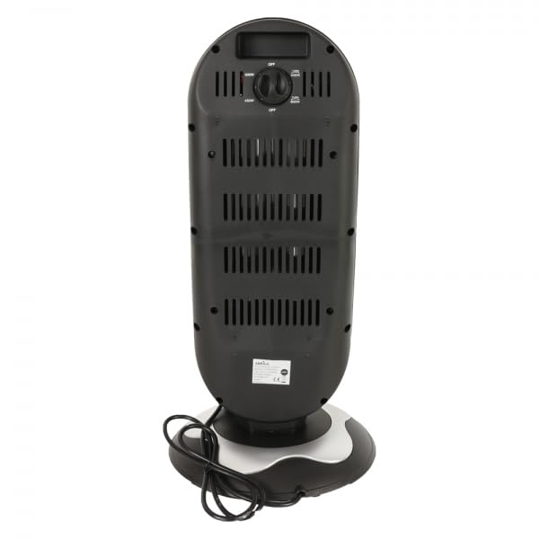 Estufa halógena de Carbono Fulgor 900W Negro y Plata | 2 potencias, función oscilante, 2 elemntos, termostato Regulable