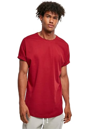 Urban Classics T-Shirt Long Manches Retroussées Homme T-Shirt Manches Courtes Rouge M