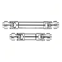 2stk Edelstahl Antriebswellen für 1/30 Axial SCX30 Upgrades, Hochbelastbare Metall Antriebswellen Ersatz mit Schrauben Maßstabsgetreue RC Crawler Antriebsstrang Teile und Zubehör