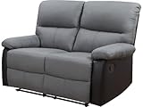 Habitat et Jardin Sofá reclinable 2 plazas Lincoln - Negro/Gris Oscuro