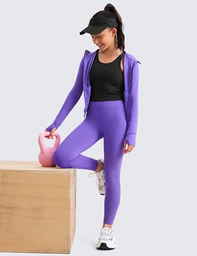 CRZ YOGA Girls Butterluxe Double Lined Tank Tops Crew Round Neck Racerback Teen Kid Workout Casual Dance Crop Sleeveless3