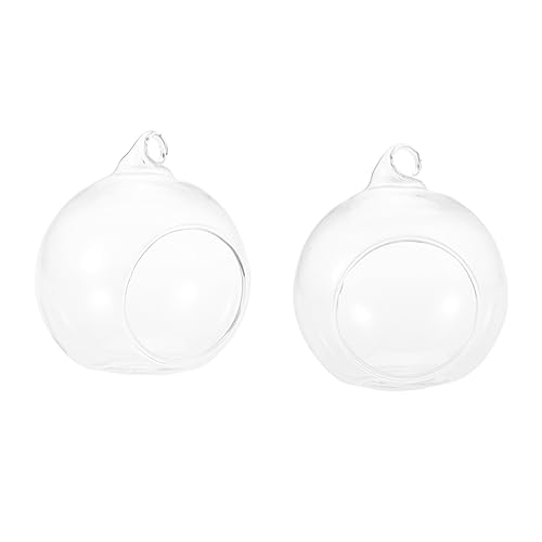 TOPPERFUN 6pezzi Vaso Vetro Trasparente Appendere Base Piatta Design Palla Vasi Piante Da Fiore Terrari Contenitori Paesaggio Da Decorazioni Casa Matrimoni