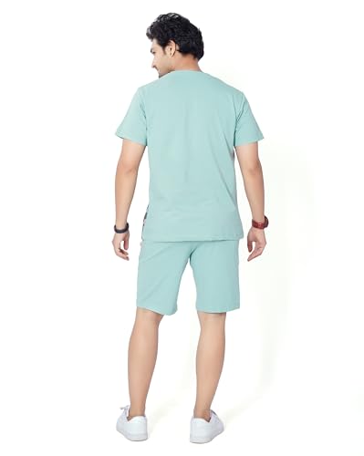 Image of WEET Cotton T-Shirt and Shorts Set for Men,Night Wear for Men,Men's Pyjama Set MCS112