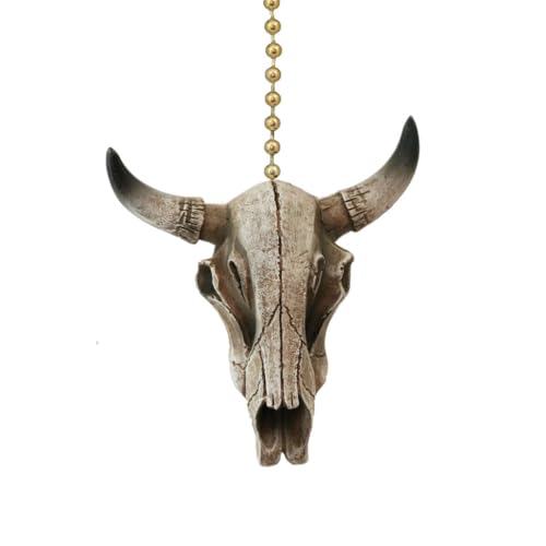 Abanico de techo occidental con diseño de calavera blanqueada