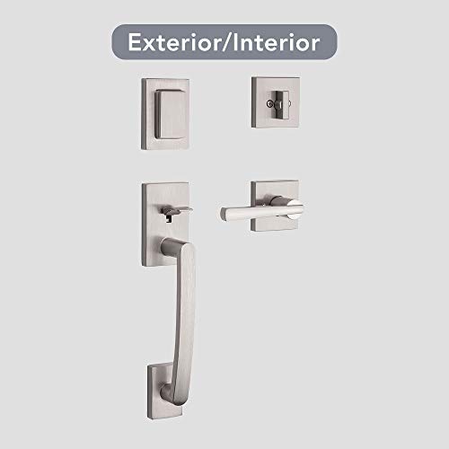 Baldwin Spyglass , Front Entry Handleset With Interior Lever, Featuring Smartkey Deadbolt Re-Key Technology And Microban Protection, In Satin Nickel #TOP1