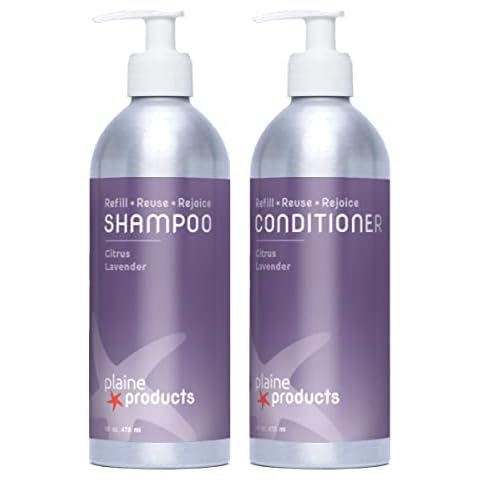 Eco-Friendly Shampoo and Conditioner - Citrus Lavender - Sulfate Free, 16oz (Refillable Bottles with Pumps) Cover