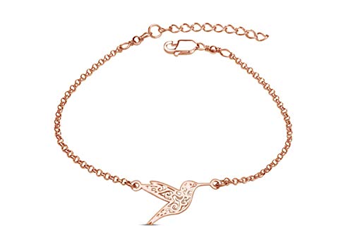 AFFY Charm Hummingbird Bracelet for Womens in 14k Gold Over Sterling Silver Bangle Bracelet2