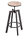 LIFE DECO Tabouret Chaise DE Bar Ajustable en Hauteur Design RÉGLABLE LOFT Industriel Contemporain Bois Metal