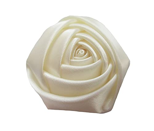 YYCRAFT Pack of 20 Satin 4d Rose 2" Craft Wedding Bride Bouquet Rose Flower-Ivory by YYCRAFT - Used condition - US$8.99