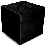 MG Design Polsterhocker 45 x 90 cm Schwarz mit Stauraum (ca. 100 L), belastbar bis 300 kg, sofort einsatzbereit & pflegeleicht – für Wohnzimmer, Schlafzimmer & Flur