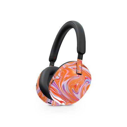 Image of MightySkins Skin Compatible with Sony WH-1000XM5 Headphones - Orange Swirl | Protective, Durable, and Unique Vinyl Decal wrap Cover | Easy to Apply, Remove, and Change Styles