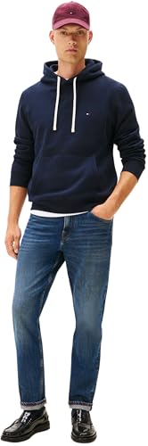 Tommy Hilfiger Sweat à Capuche Homme Essential Fleece Regular Fit, Bleu (Desert Sky), XL