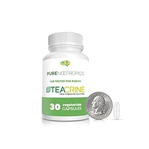 Pure Nootropics Theacrine (TeaCrine) 100 mg Veg Capsules | 30 Count | Non Habit Forming Energy Supplement | Caffeine…