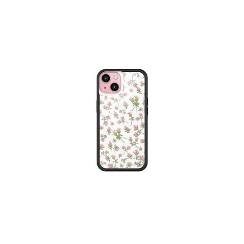 Wildflower Cases - Pink Posie Rosie Case, Compatible with Apple iPhone 15 | Pink, White, Floral, Trendy, Cute - Protective Black Bumper, 4ft Drop Test Certified, Women Owned Small Business