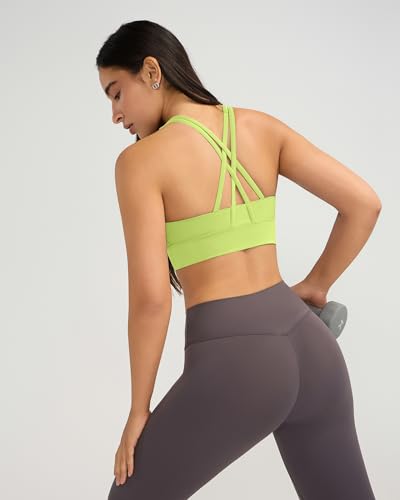 Image of Ama Larsi High Impact Strappy Sports Bra for Women | Padded Crisscross Back Supportive Running Yoga Workout Gym