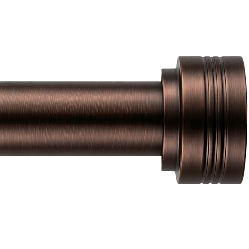 Curtain Rods for Windows 18-88 Inch,Adjustable Length 1 Inch Diameter Heavy Duty Curtain Rod for Bedroom/Kitchen/Dorm/Apartment/Door 18“-88” Brushed Crimson Black