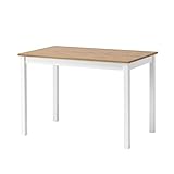 esstisch holz ausziehbar ebay  hagge home Skandinavisch Holz Esstisch Schreibtisch Küchentisch Computertisch Tisch Konsolentisch Homeoffice Esszimmertisch Wohnzimmertisch Arbeitszimmertisch 110x68cm Höhe 75cm, Weiß/Braun…