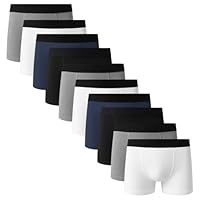 Kit 10 Cuecas Boxer Basic Lisa 100% Algodão Masculina Sortida (BR, Alfa, M, Regular, Sortido)