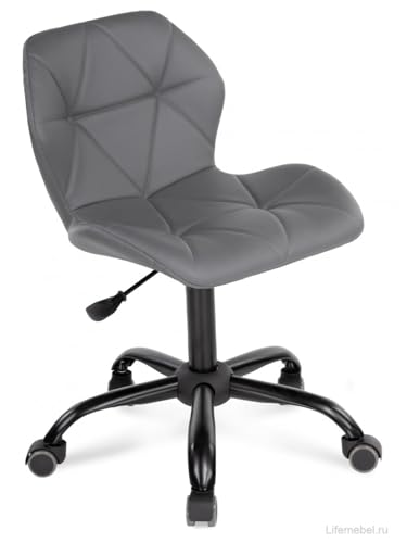 Image of Amazon Brand - Umi Height-Adjustable Faux Leather Office Study Desk Chair for Salon, Spa, in Dark Grey Color