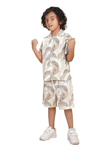 Image of Ninos Dreams Boys Cotton Rayon Coord Set with shorts /Holiday Shirt & Shorts