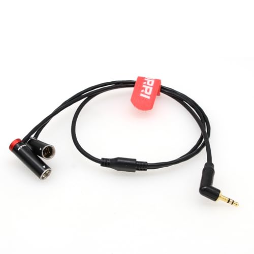 Cable TRS de 3,5 mm en ángulo recto con doble TA3M Mini-XLR blindado antiinterferencias